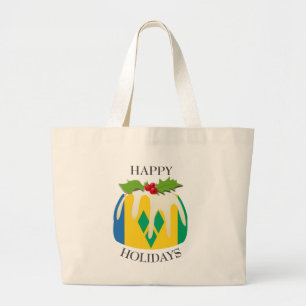 Novelty Festive Pudding ST VINCENT FLAG Large Tote Bag