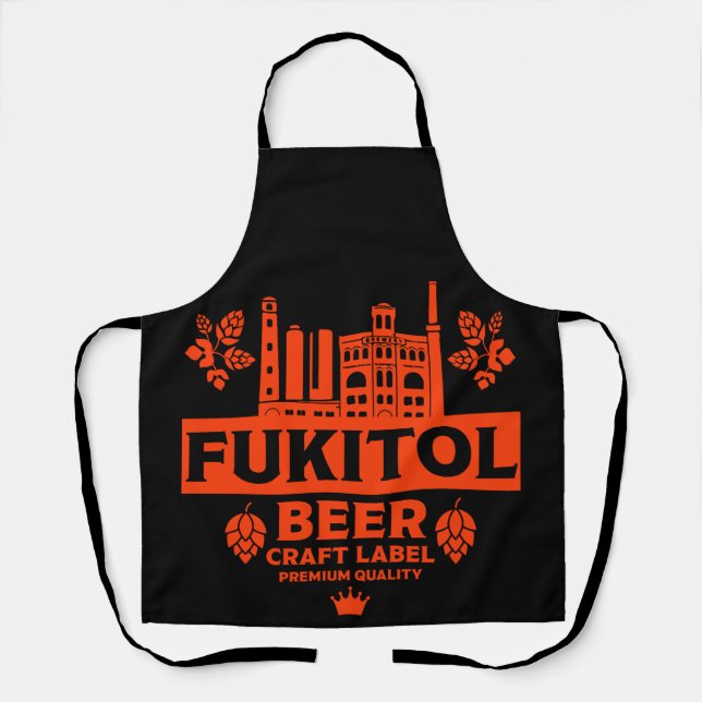 Novelty Funny Beer Label Apron (Front)
