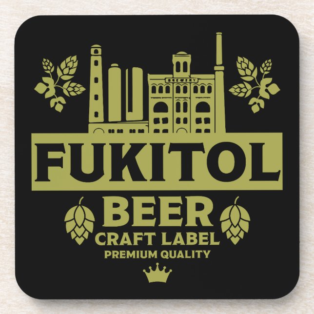 Novelty Funny Beer Label Coaster (Front)