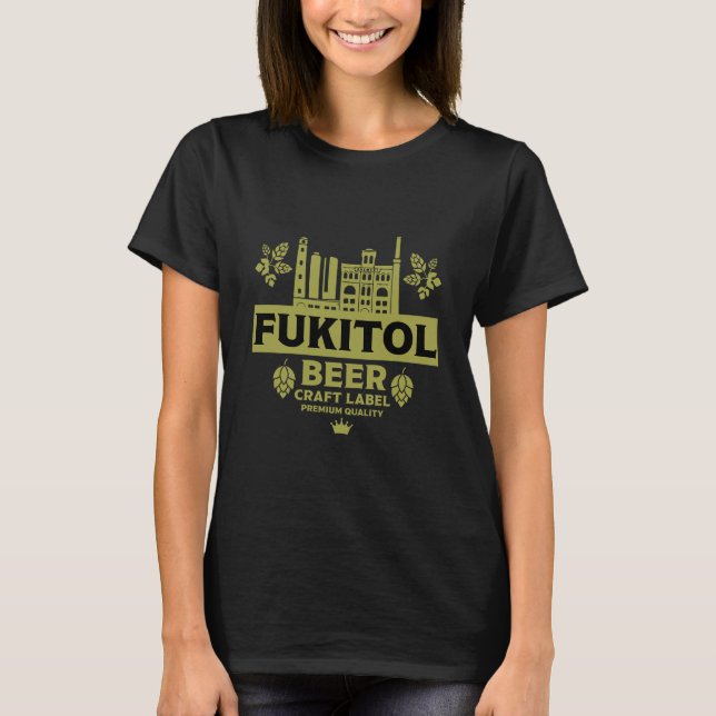 Novelty Funny Beer Label T-Shirt (Front)
