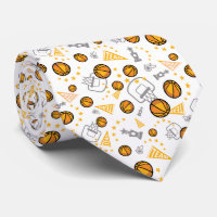 Novelty Golden Basketball Team Neck Tie