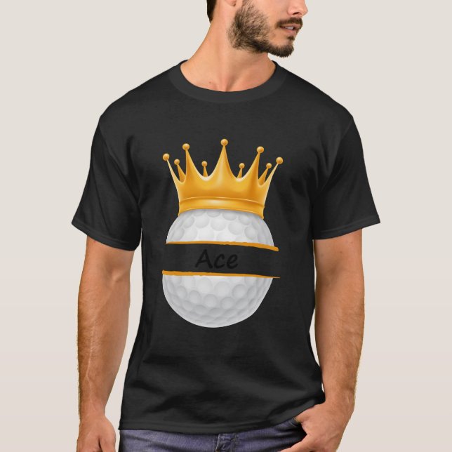 Novelty Golf Personalized Name Ace Sports Dad T-Shirt (Front)
