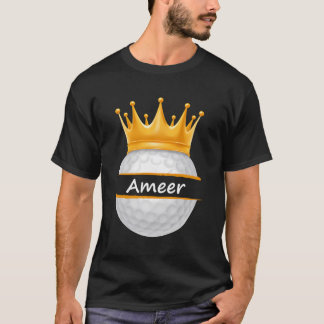 Novelty Golf Personalized Name Ameer Sports Dad T-Shirt