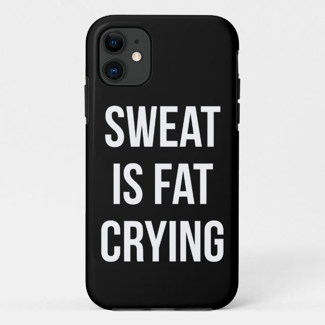 Novelty Gym - Sweat Is Fat Crying - Funny Workout Case-Mate iPhone Case (Back)