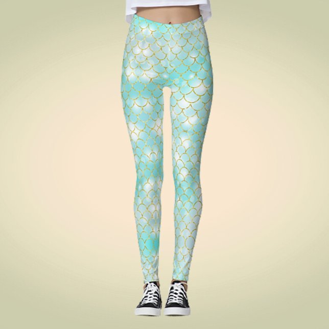 Novelty Halloween Costume Mermaid Scales Pattern Leggings (Creator Uploaded)