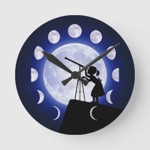Novelty Moon Phase Children's Clock