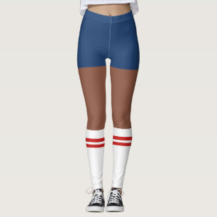 Novelty Nerdy Shorts And Tube Socks Leggings