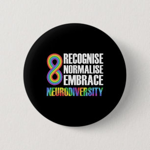 Novelty Neurodiversity Rainbow Infinity Autism Awa 2 Inch Round Button