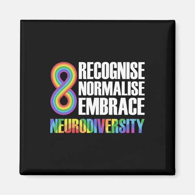Novelty Neurodiversity Rainbow Infinity Autism Awa Magnet (Front)