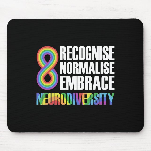 Novelty Neurodiversity Rainbow Infinity Autism Awa Mouse Pad (Front)