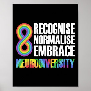 Novelty Neurodiversity Rainbow Infinity Autism Awa Poster