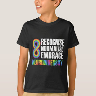 Novelty Neurodiversity Rainbow Infinity Autism Awa T-Shirt