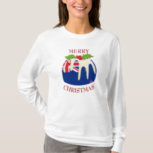 Novelty NEW ZEALAND Christmas Pudding T-Shirt