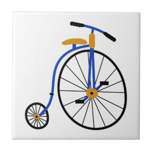 Novelty Old Fashioned Bike Blue Tile