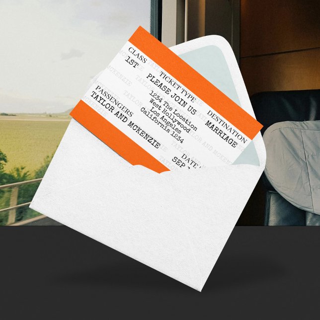 Novelty Personalized British Train Wedding Invitation (Novelty Personalized British Train Wedding Invitations from Ricaso. Perfect for rail fans. )