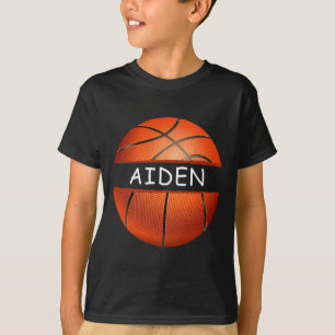 Novelty Personalized Name Aiden Sports Bysketbyll  T-Shirt