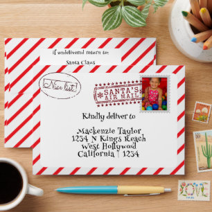 Novelty Personalized Santa Air Mail Envelope