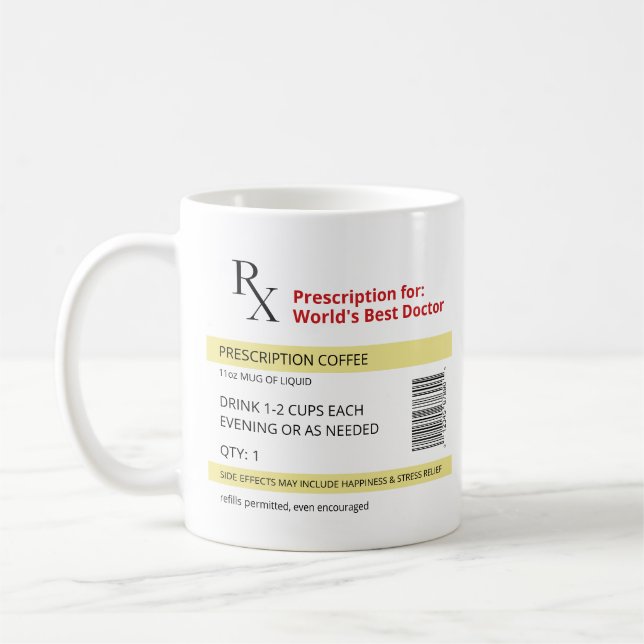 Novelty RX Prescription Doctor Coffee Mug (Left)
