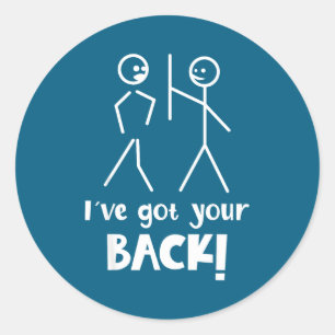 Novelty Sarcasm Stick Figures Saying Classic Round Sticker
