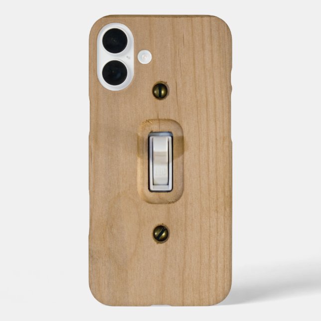 Novelty Single Toggle Switch Wood Plate Photograph Case-Mate iPhone Case (Back)