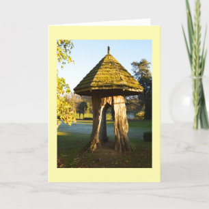 Novelty tree stump holiday card