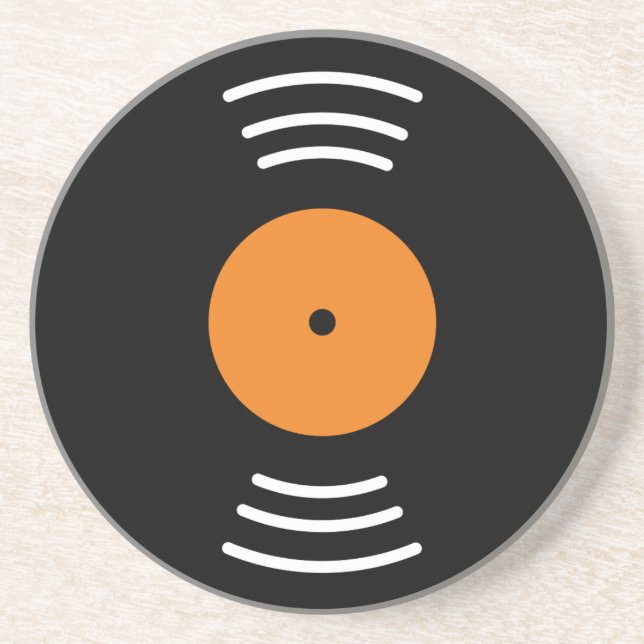 Novelty vinyl record image sandstone drink coaster (Front)