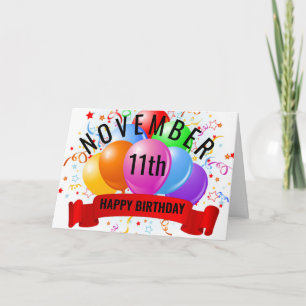 November 11th Birthday Card