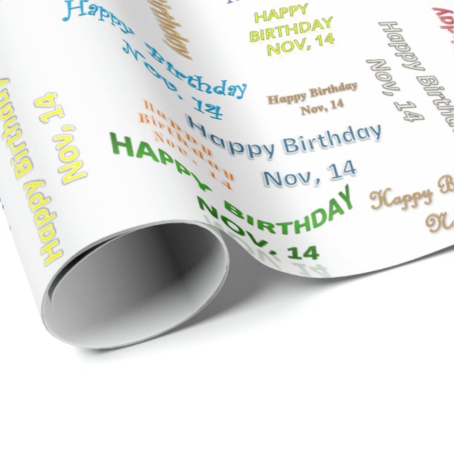 November, 14 Birthday Gift Wrapping Paper (Roll Corner)
