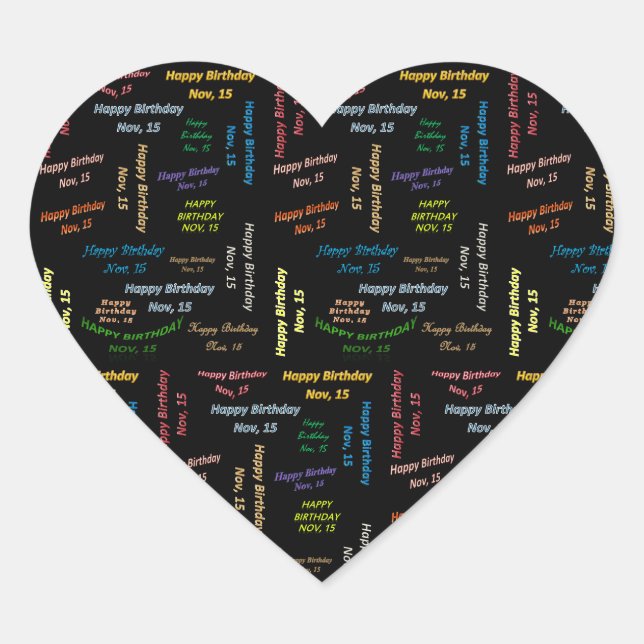 November, 15 Birthday Sticker (Front)