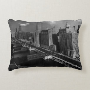 November 1939: The city of Chicago Decorative Pillow