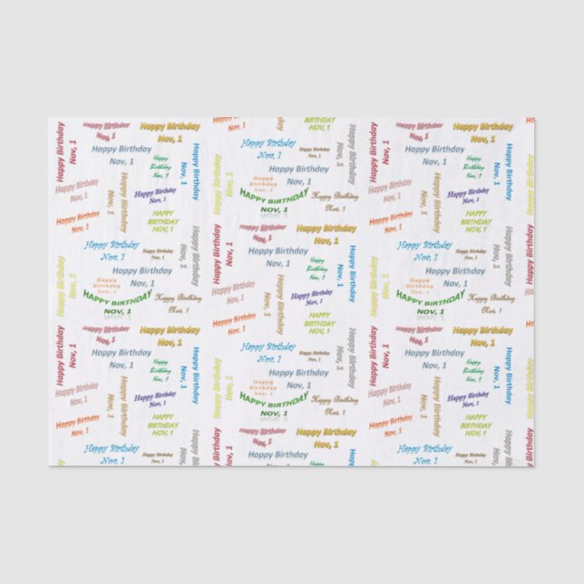 November, 1 Birthday Tissue Paper (Front)
