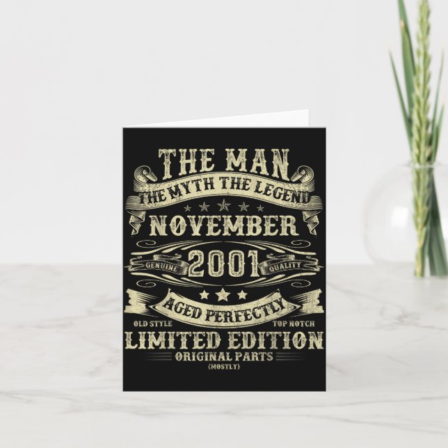 November 2001 24th Birthday For Men 24 Year Old Bd Card (Front)