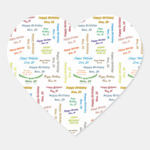 November, 20 Birthday Sticker