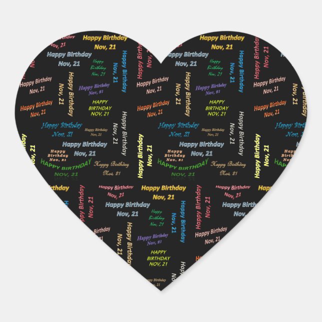 November, 21 Birthday Sticker (Front)