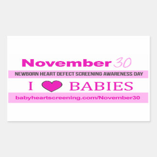 November 30: Newborn Heart Screening Day Stickers