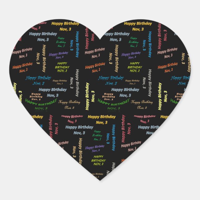 November, 3 Birthday Sticker (Front)