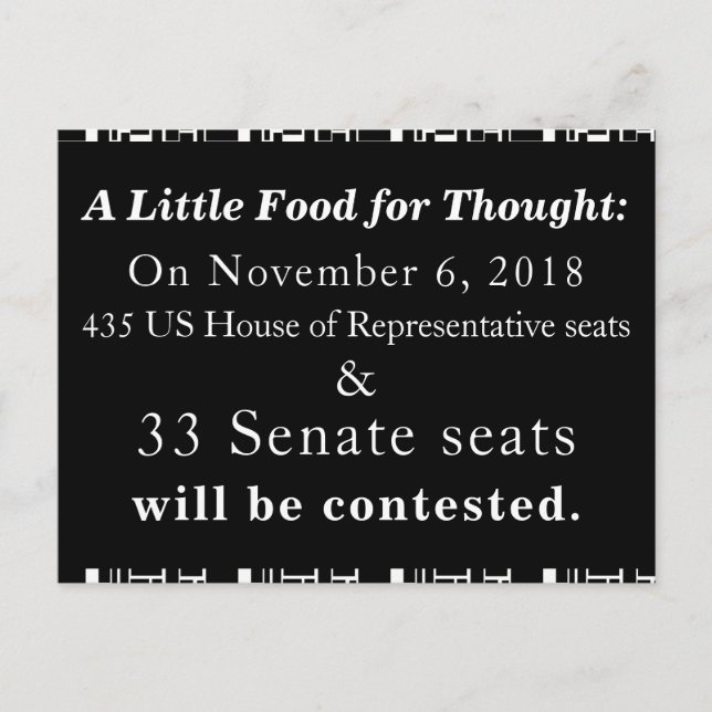 November 6, 2018 Midterm US Elections Are Coming Postcard (Front)