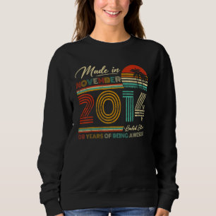 November 8 Year Old Vintage 2014 8th Birthday Sweatshirt