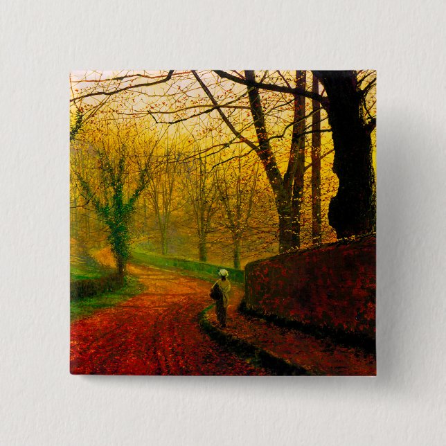 November Afternoon Stapleton Park Grimshaw 2 Inch Square Button (Front)