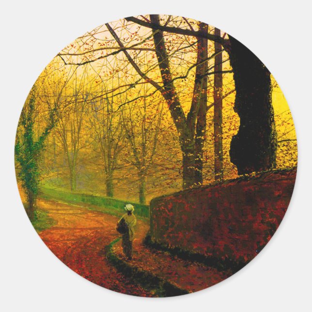 November Afternoon Stapleton Park Grimshaw Classic Round Sticker (Front)