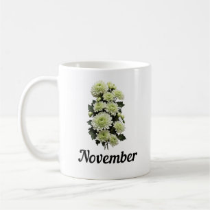 November Birth Flower Mug, Birthday Flower Mug