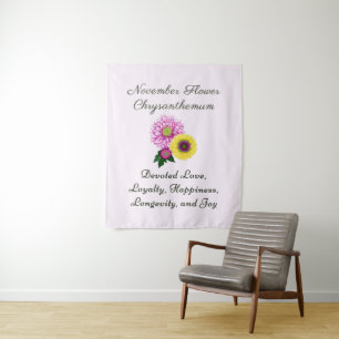November Birth Month Flower Chrysanthemum Tapestry