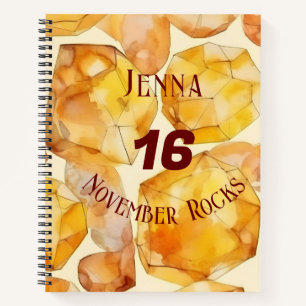November Birthday Anniversary Custom Name Notebook