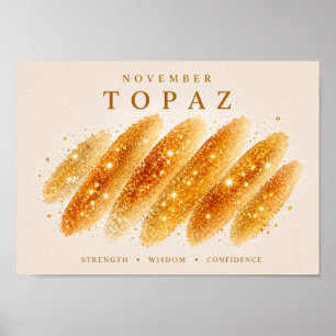November Birthstone Topaz Art A4 Poster