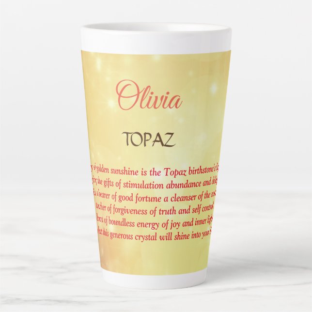November Birthstone Topaz design  Latte Mug (Front)