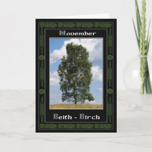 November Celtic Druid Birthday Tree Symbols Card