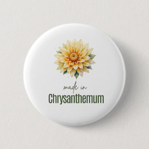 November Chrysanthem  Birth Flower Flat Thank You  2 Inch Round Button