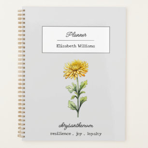 NOVEMBER CHRYSANTHEMUM BIRTH FLOWER PERSONALIZED PLANNER