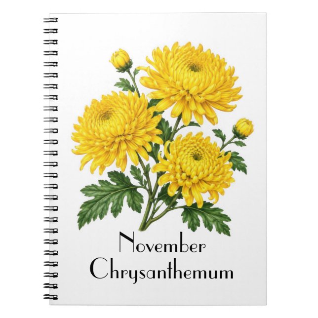November Chrysanthemum Flowers Notebook (Front)