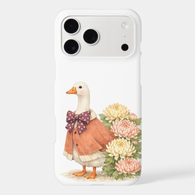 November chrysanthemum polka dots bow goose (Back)